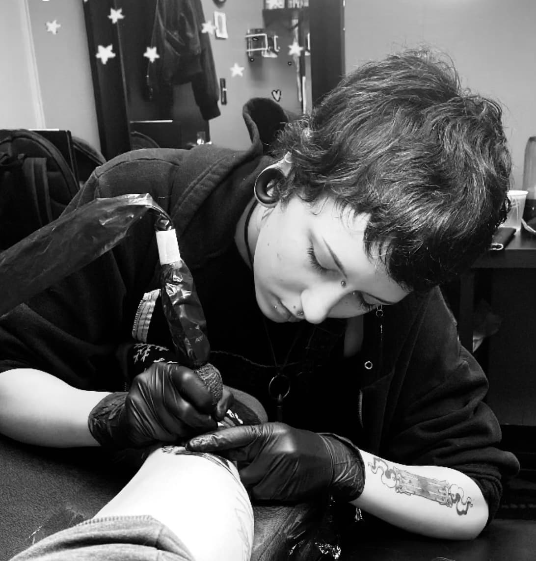 Grey, from Chaotic Good Body Piercing and Tattoo’s website